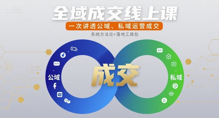 全域成交线上课，一次讲透公域、私域运营成交_菜菜笔记