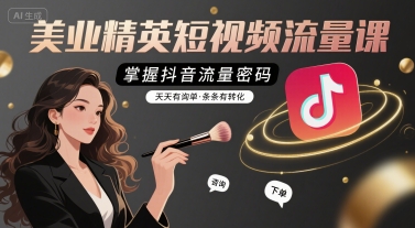 美业精英短视频流量课，掌握抖音流量密码，天天有询单，条条有转化_菜菜笔记