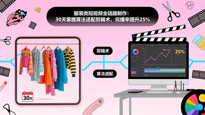 （15655期）服装类短视频全链路制作：30天掌握算法适配剪辑术，完播率提升25%_菜菜笔记