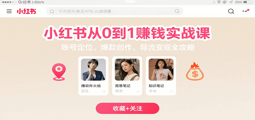 小红书从0到1赚钱实战课：账号定位、 爆款创作 、导流变现全攻略_菜菜笔记