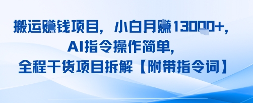 搬运挣钱项目，AI指令操作简单，小白月入1W+，全程干货项目拆解_菜菜笔记