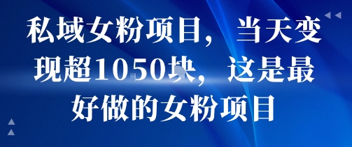私域女粉项目，当天变现超1k，这是最好做的女粉项目，可放大操作_菜菜笔记