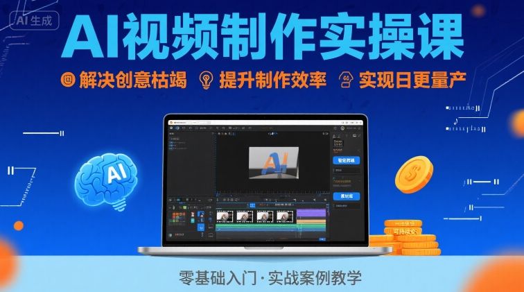 Ai视频制作实操课，解决创意枯竭、效率低下痛点，实现日更量产可持续变现_菜菜笔记