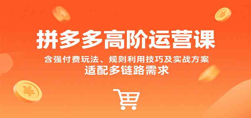 拼多多高阶运营课，含强付费玩法、规则利用技巧及实战方案，适配多链路需求_菜菜笔记