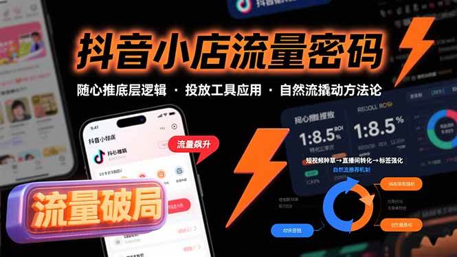 （15680期）抖音小店流量密码，随心推底层逻辑，投放工具应用，自然流撬动核心方法论_菜菜笔记