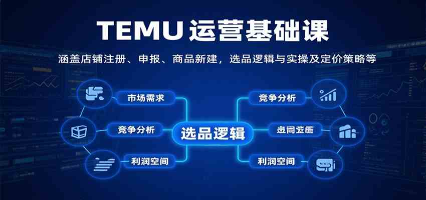 TEMU运营基础课：涵盖店铺注册、申报、商品新建，选品逻辑与实操及定价策略等_菜菜笔记