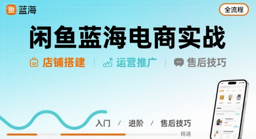 闲鱼蓝海电商实战，店铺搭建运营售后全流程_菜菜笔记
