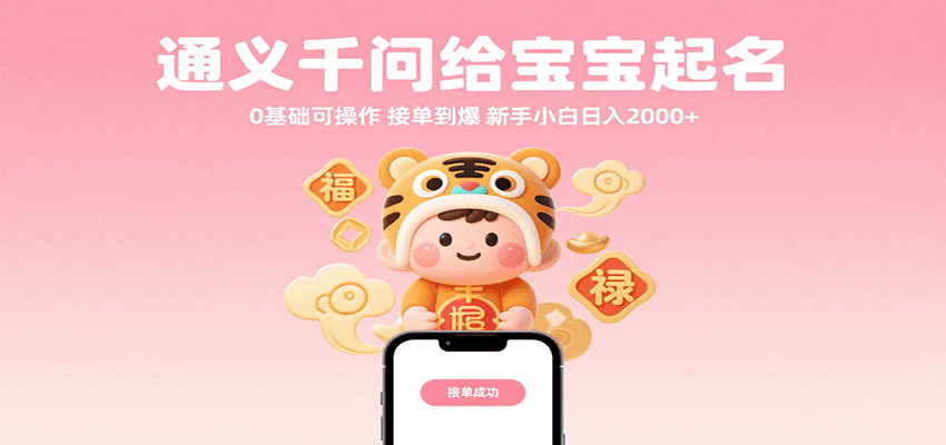 通义千问给宝宝起名 0基础可操作 接单到爆 新手小白日入2000+_菜菜笔记