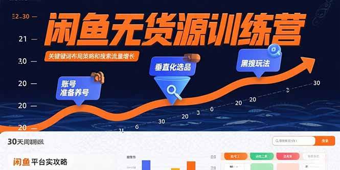 （15698期）闲鱼无货源训练营：账号准备养号/垂直化选品/黑搜玩法，0基础30天盈利指南_菜菜笔记