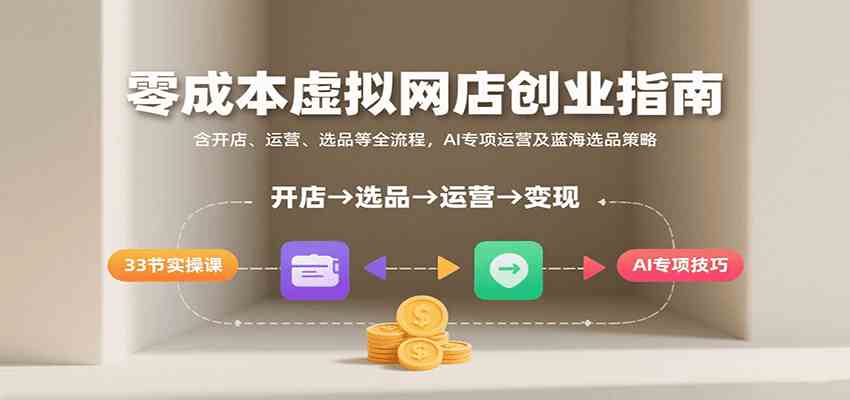 零成本虚拟网店创业指南，含开店、运营、选品等全流程， AI专项运营及蓝海选品策略_菜菜笔记