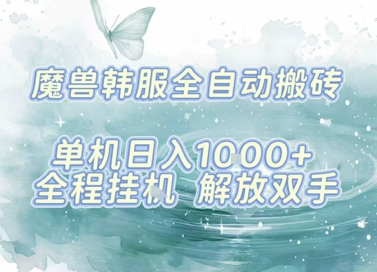 最新韩服游戏搬砖，单机日入1k+，全自动运行挂G项目，解放双手【揭秘】_菜菜笔记