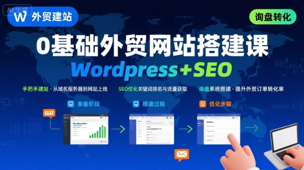WordPress外贸建站+SEO优化课程，手把手教你从0到1搭建可获得询盘的外贸网站_菜菜笔记