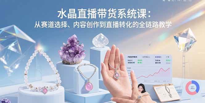 （15721期）水晶直播带货系统课：从赛道选择、内容创作到直播转化的全链路教学_菜菜笔记