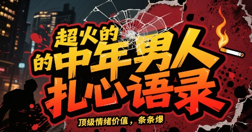 超火的中年男人扎心语录，顶级情绪价值，条条爆，AI操作简单_菜菜笔记