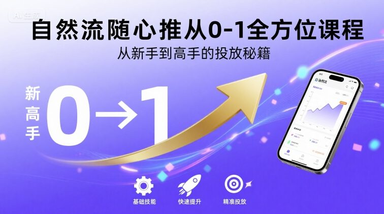 自然流随心推从0-1全方位课程，从新手到高手的投放秘籍_菜菜笔记