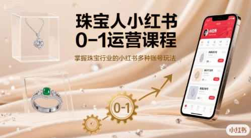 珠宝人小红书0-1运营课程，掌握珠宝行业的小红书多种账号玩法_菜菜笔记