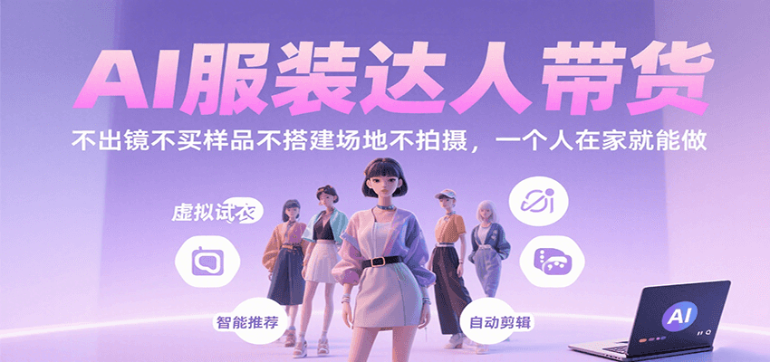 AI服装达人带货,不出镜不买样品不搭建场地不拍摄,一个人在家就能做_菜菜笔记
