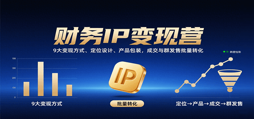 财务IP变现营：9大变现方式、定位设计、产品包装，成交与群发售批量转化_菜菜笔记