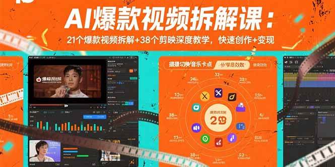 （15741期）AI爆款视频拆解课：21个爆款视频拆解+38个剪映深度教学，快速创作+变现_菜菜笔记