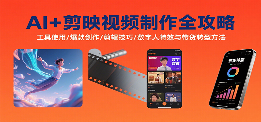 AI+剪映视频制作全攻略：工具使用/爆款创作/剪辑技巧/数字人特效与带货转型方法_菜菜笔记