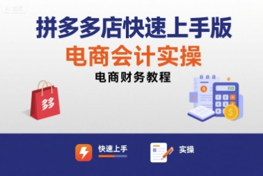 拼多多店快速上手版电商会计实操-电商财务教程_菜菜笔记