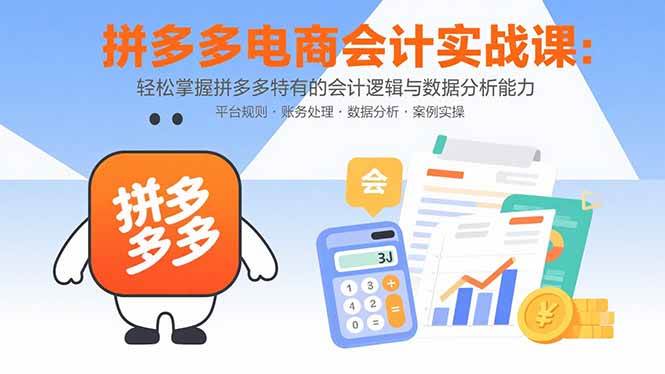 （15767期）拼多多电商会计实战课：轻松掌握拼多多特有的会计逻辑与数据分析能力_菜菜笔记