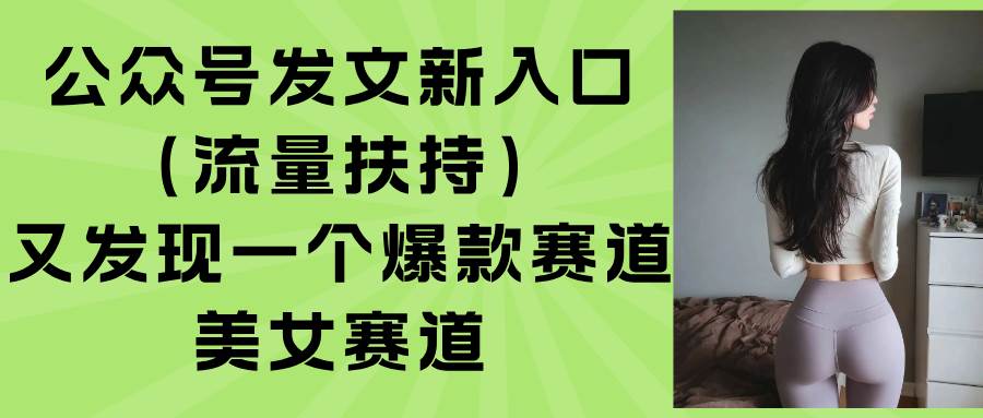 （15781期）公众号发文新入口（流量扶持），又发现一个爆款赛道：美女赛道_菜菜笔记