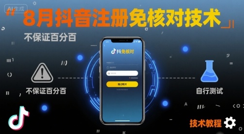 8月抖音注册免核对技术，不保证百分百，自测_菜菜笔记