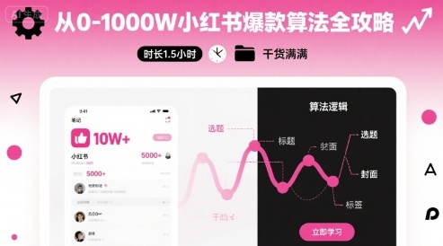 从0-1000W小红书爆款算法全攻略，时长1.5小时，干货满满_菜菜笔记