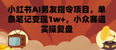 小红书AI男友指令项目，单条笔记变现1w+，小众赛道实操复盘_菜菜笔记