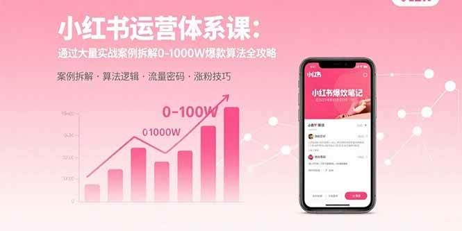 （15792期）小红书运营体系课：通过大量实战案例拆解0-1000W爆款算法全攻略_菜菜笔记