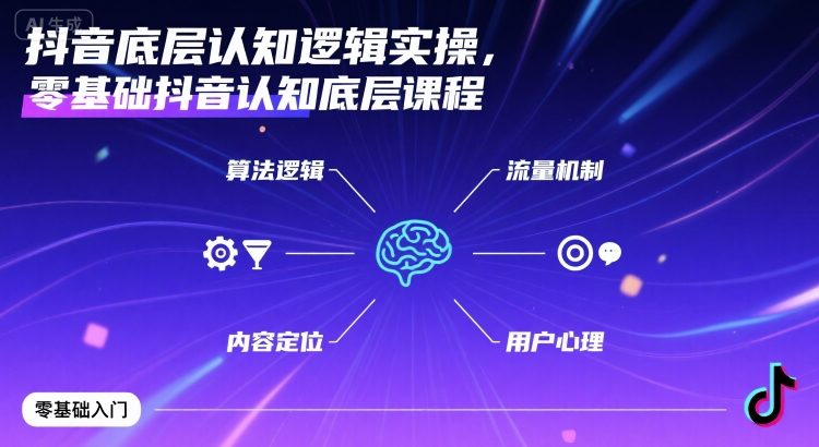 抖音底层认知逻辑实操，零基础抖音认知底层课程_菜菜笔记