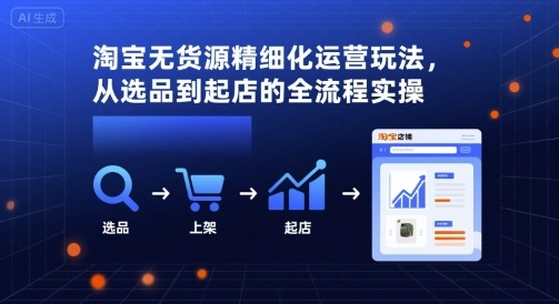 淘宝无货源精细化运营玩法，从选品到起店的全流程实操_菜菜笔记