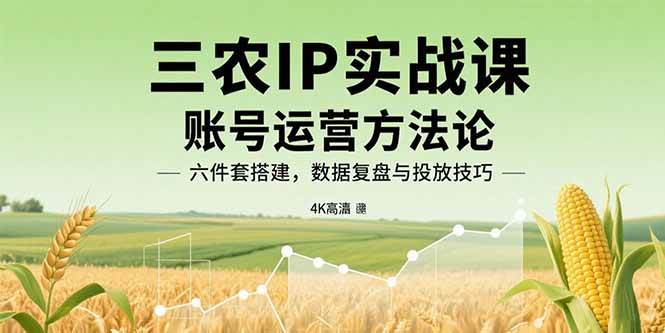 （15864期）三农IP实战课：账号运营方法论，六件套搭建，数据复盘与投放技巧_菜菜笔记