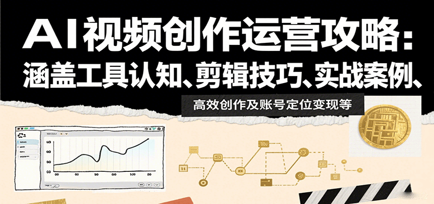 AI视频创作运营攻略：涵盖工具认知、剪辑技巧、实战案例、高效创作及账号定位变现等_菜菜笔记
