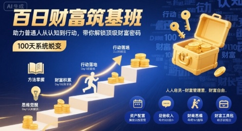 百日财富筑基班，助力普通人从认知到行动，带你解锁顶级财富密码_菜菜笔记