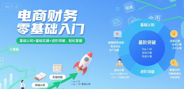 电商财务零基础入门，基础认知+基础实操+进阶突破，轻松掌握_菜菜笔记