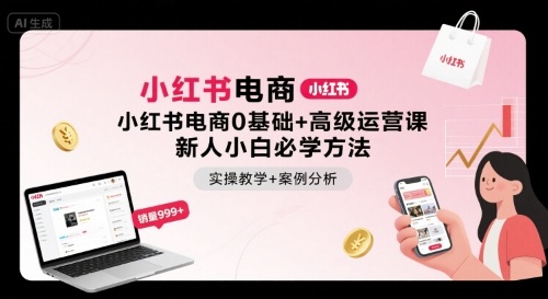 小红书电商0基础+高级运营课，新人小白必学方法，实操教学+案例分析_菜菜笔记