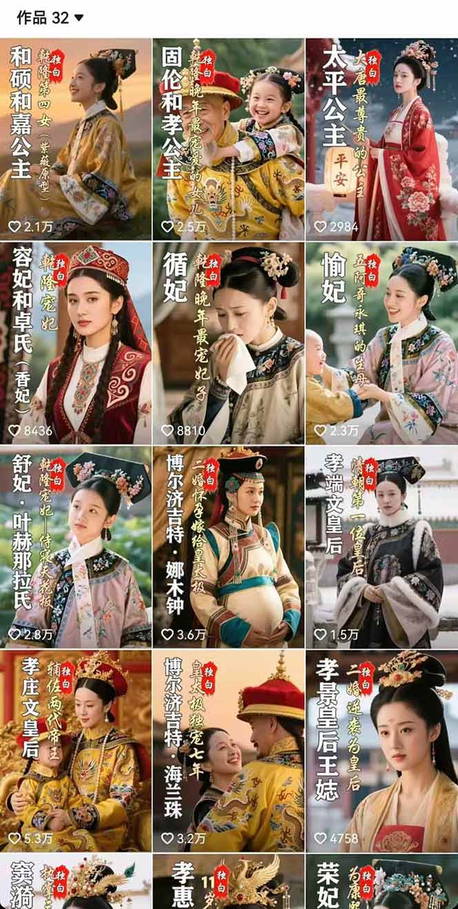 （15927期）历史女性人物创作课：独白文案+AI克隆+蒙版剪辑，3个月涨粉22w+副业月入3w_菜菜笔记