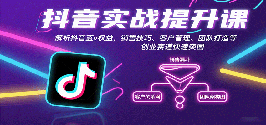 抖音实战提升课：解析抖音蓝v权益，销售技巧、客户管理、团队打造等创业赛道快速突围_菜菜笔记