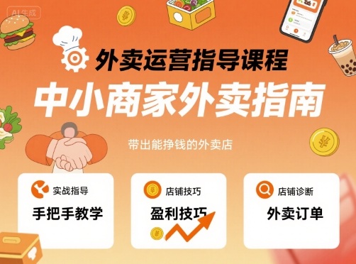 外卖运营指导课程，中小商家外卖指南，手把手带出能挣钱的外卖店_菜菜笔记