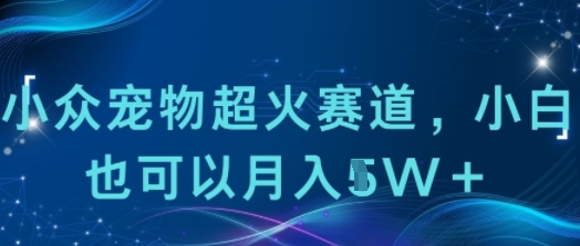 小众宠物超火赛道，小白也可以月入1w+_菜菜笔记