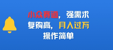 小众赛道，强需求，复购高，月入过w，操作简单_菜菜笔记