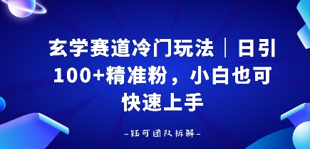 玄学赛道冷门玩法，日引100+精准粉，小白也可快速上手_菜菜笔记