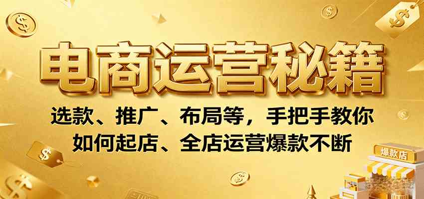 电商运营秘籍：选款、推广、布局等，手把手教你如何起店、全店运营爆款不断_菜菜笔记