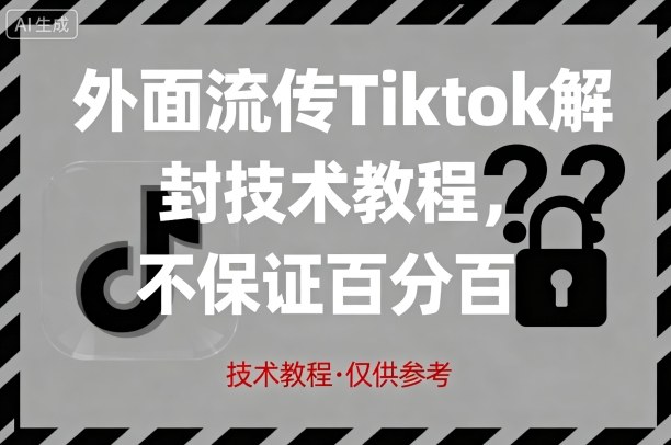 外面流传Tiktok解封技术教程，不保证百分百，具体自测_菜菜笔记