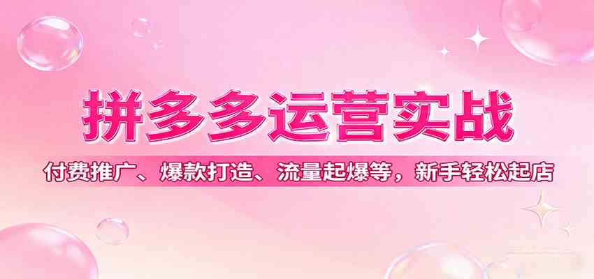 拼多多运营实战，付费推广、爆款打造、流量起爆等，新手轻松起店_菜菜笔记