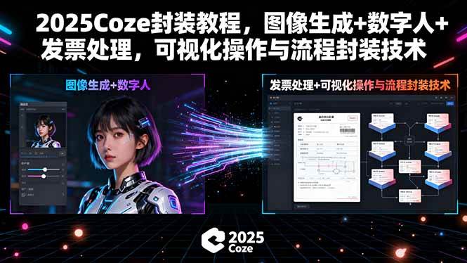 （15980期）2025Coze封装教程，图像生成+数字人+发票处理，可视化操作与流程封装技术_菜菜笔记