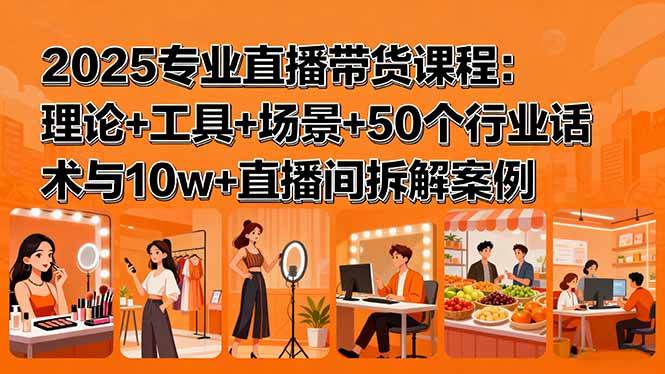 （15988期）2025专业直播带货课程：理论+工具+场景+50个行业话术与10w+直播间拆解案例_菜菜笔记