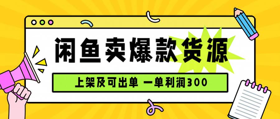 （15977期）闲鱼卖爆款货源，每天利润1000，上架即出单_菜菜笔记